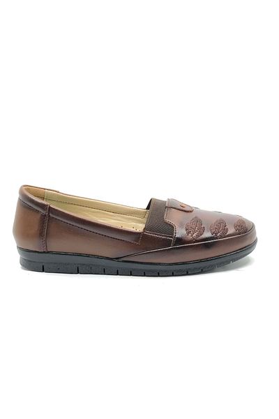 Kocamanlar Ayakkabı Berfilla Dr.Tavsiyeli 100% Leather Mother's Women's Ballerina Shoes TABA