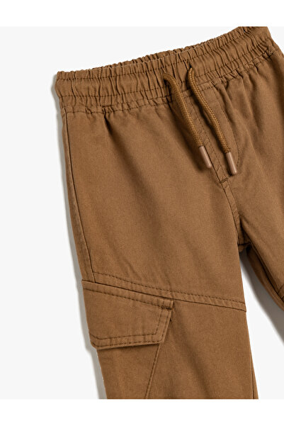Koton Παντελόνι Jogger Cargo με δεμένη μέση και τσέπες από βαμβάκι