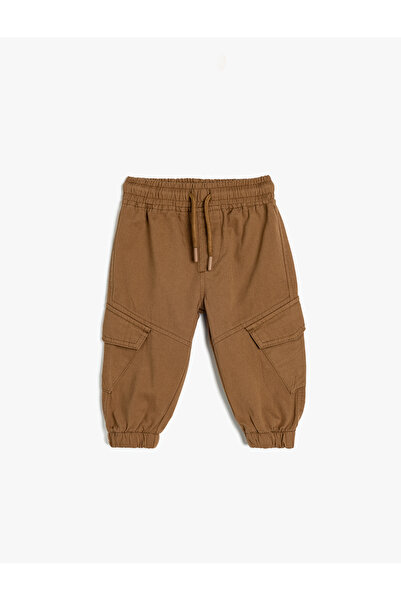 Koton Παντελόνι Jogger Cargo με δεμένη μέση και τσέπες από βαμβάκι