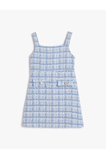 Koton Pántos Tweed Gilet ruha - Gyöngygombos részlet