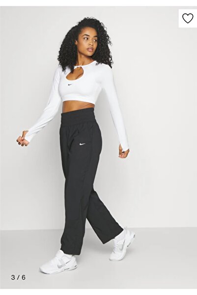 Nike Dri-Fit One Ultra Woven High Waist Training Beli Lastikli Siyah Kadın Pantolon