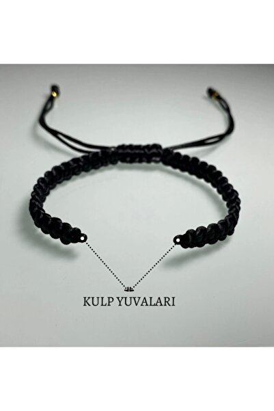 Arjew Çeyrek Altın Takılan Makrome Ip Bileklik