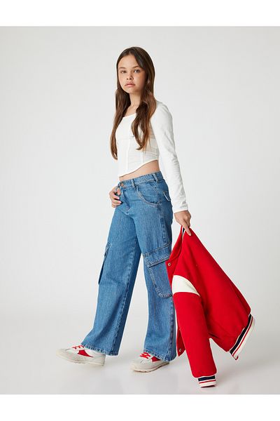 Koton Bavlněné Cargo Jeans – kalhoty s kapsami