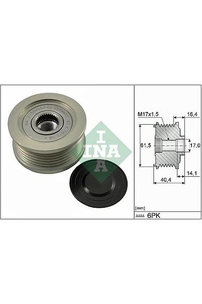 İna Fiat Doblo Bravo I-Ii Style - Lower Bearing Pulley