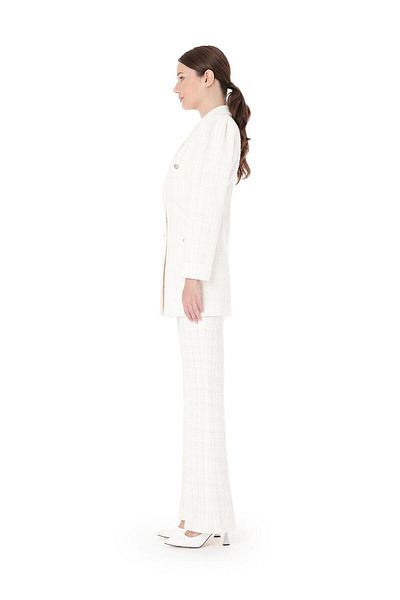 miha Hicran Önal Ecru Colored Jacket and Trousers Set