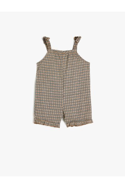 Koton Jumpsuit-Shorts mit Trägertaschen und Rüschendetail