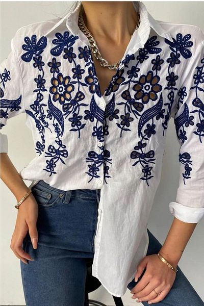FURKAN EXCLUSIVE Women's Brode Detailed Shirt