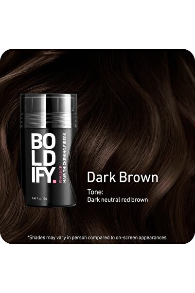 Boldify Saç Dolgunlaştırıcı Fiber, Topik Tozu Koyu Kahve 12 gr- Hair Building Fibers