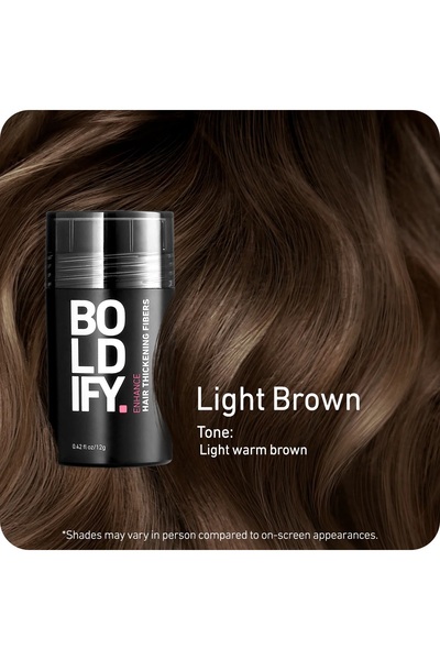 Boldify Saç Dolgunlaştırıcı Fiber, Topik Tozu Açık Kahve 12 gr- Hair Building Fibers
