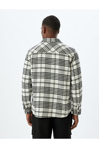 Koton Dřevorubecká košile s dlouhým rukávem v zimních kapsách ze směsi bavlny