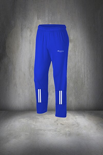 POSEIDON STORM Erkek Mavi Yeni Supra Penye Düz Fermuarlı Özel Eşofman Takım S-3XL