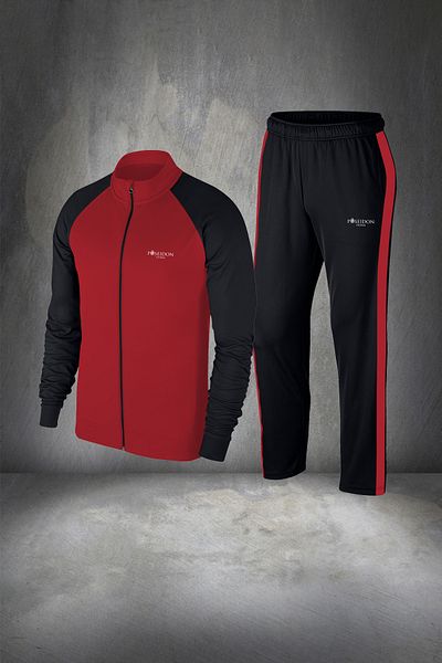 POSEIDONSTORM Claret Red Supra Combed Cotton Men's Set - Anti-Sweat, S-3xl, Two Pieces