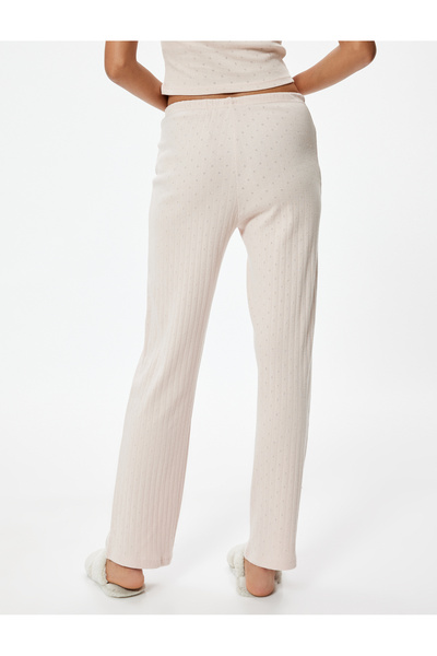 Koton TextureD Cotton Flat Leg Pajama Bottom - StanDarD Waist