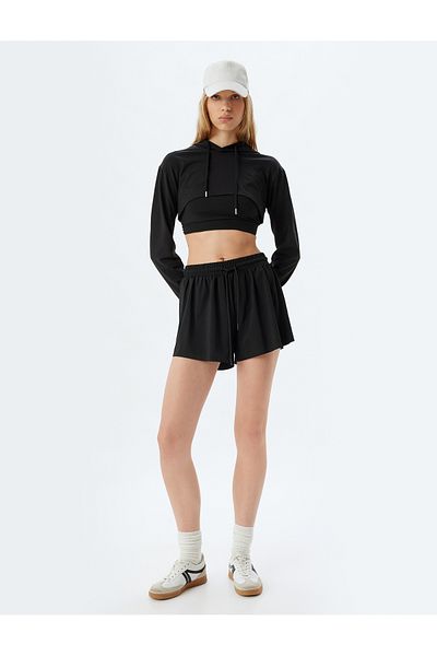 Koton Pantaloni scurți sport cu detaliu mini cu fante și talie cu șireturi