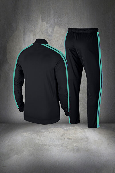 POSEIDON STORM Men's Black New Supra Combed Cotton Casual Comfortable Cut Tracksuit Set S-3Xl