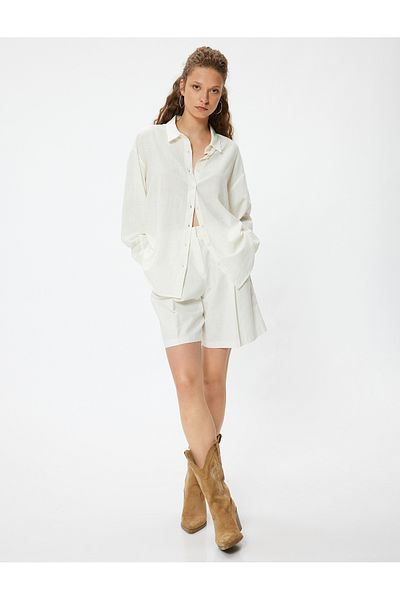 Koton Cotton LonG Sleeve Classic Collar Shirt - ButtoneD