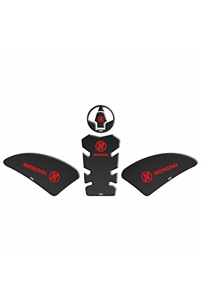 Mondial Drift L Tank Pad Set Siyah Kırmızı Karbon