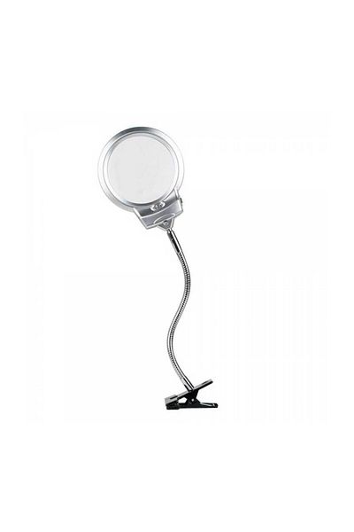 Nikula 2.5X130 Mm 5X24 Mm LED Illuminated Magnifier Table Top Metal Hose with Latch Mg15124-C