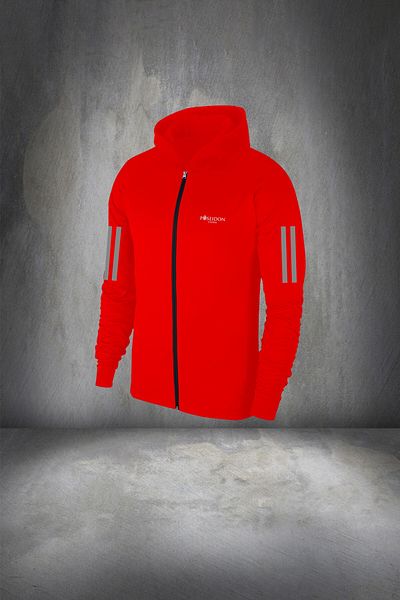 POSEIDONSTORM Men's Red Special Supra Combed Cotton Hooded Running Suit - Large Size 4xl-10xl