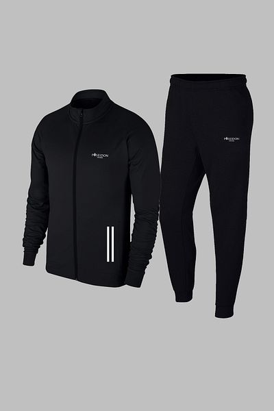 POSEIDON STORM Plus Size New Series Men's Running and Walking Comfortable Sweatpants - Black Special Supra Combed Cotton Fabric S