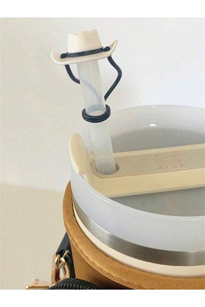 ÇAKRA Cowboy Hat Model Dust-Proof Silicone Leak-Proof Straw Cap 1 Piece Compatible with Stanley Thermos