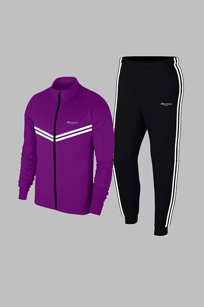 POSEIDON STORM New Series Large Size Men's Purple Custom Supra Combed Fabric Comfortable Zippered Hoodie Top Set