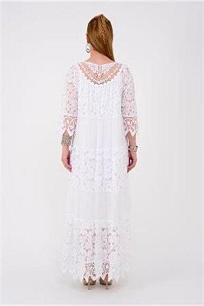 EREN STYLE İtalyan Sunshine İpek Detaylı Dantelli Elbise