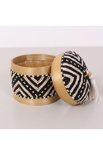 Mylamp Κουτί αποθήκευσης μπαμπού Bali Beaded S 12x14 cm