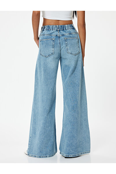 Koton Blugi Bianca cu picioare late - Blugi cu picioare late, nasture standard în talie