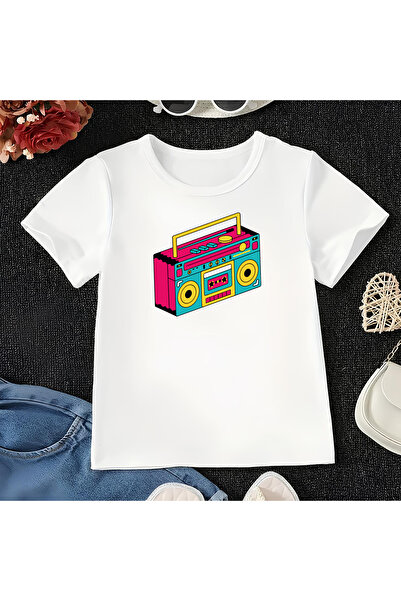 CDA Tricou alb pentru fetiță și băiețel Music Box