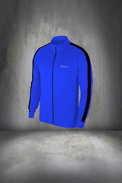 POSEIDON STORM Men's Blue Supra Combed Cotton Sports Fabric - Plus Size, Daily Running Set 4xl-10xl