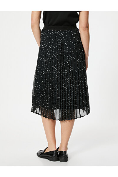 Koton Magas derekú tüll bélésű redőzött pöttyös midi szoknya