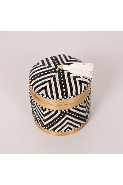 Mylamp Балійська коробка для зберігання з бамбука з намистинами M 15x17 см