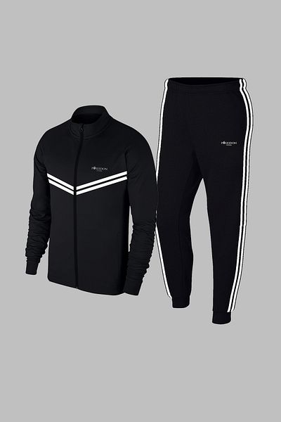 POSEIDON STORM New Series Large Size Men's Black Custom Supra Combed Fabric Two Pieces Stylish Sports Set 4Xl-10Xl