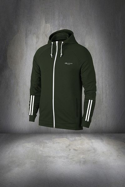 POSEIDON STORM Men's Khaki Sports Set - Plus Size, 4xl-10xl, Special Supra Combed Cotton, Two Piece Running Set