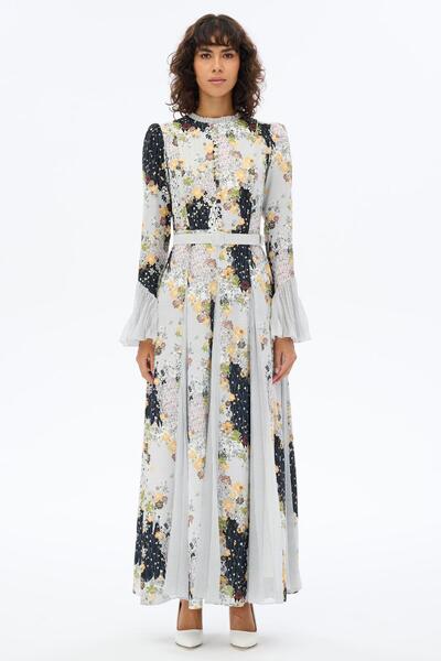 miha Hicran Önal فستان مطرز بالترتر باللون الأبيض