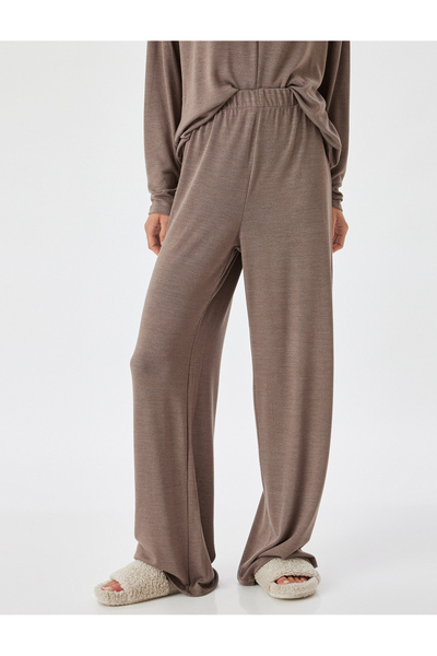 Koton Standard Waist Knitted Pajama Bottom - Wide Leg