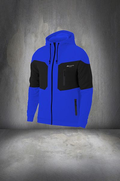 POSEIDON STORM Men's Blue Supra Combed Cotton Tracksuit Set - Pocketed, Comfortable, 4xl-10xl