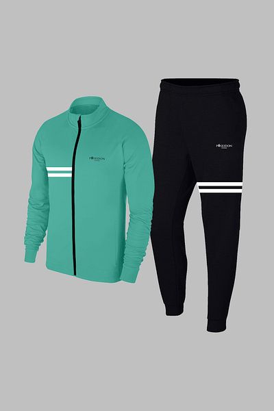 POSEIDON STORM Large Size New Series Men's - Water Green, Hooded, Comfortable Fit Walking Set