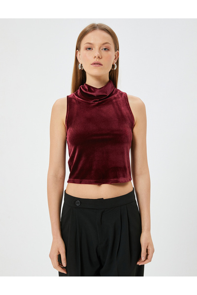 Koton Βελούδινο αμάνικο ντραπέ με λαιμόκοψη