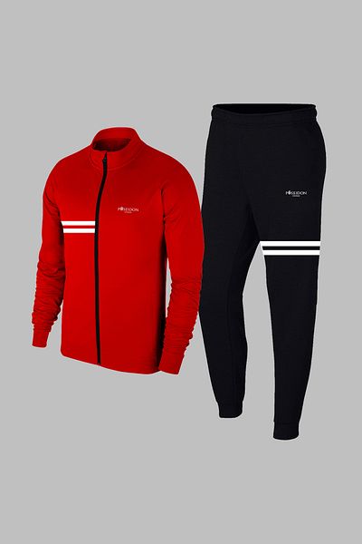 POSEIDON STORM Men's Red Custom Supra Combed Cotton Training and Running Suit - Large Size 4XL-10