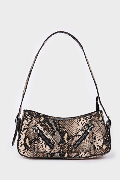 DeFacto Geantă de umăr cu aspect piele de șarpe pentru femei D9775AXNS