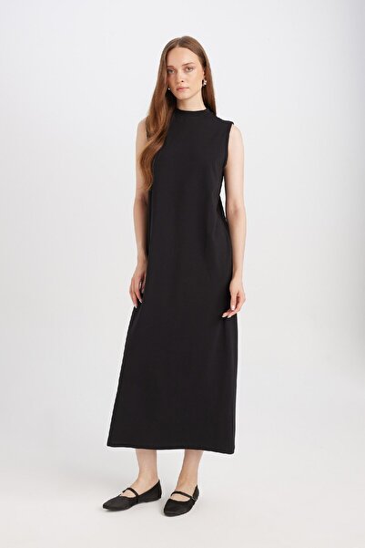 DeFacto Αμάνικο μάξι φόρεμα με κανονική εφαρμογή με λαιμόκοψη D4898ax24wn