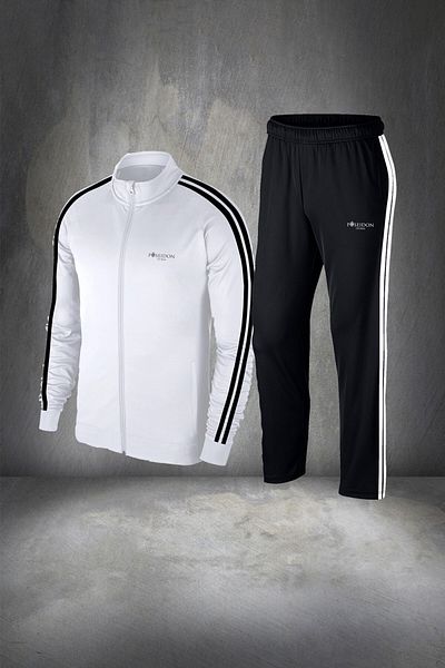 POSEIDON STORM White Supra Combed Cotton Tracksuit Set - Stylish and Comfortable, Large Size Men, 4xl-10xl