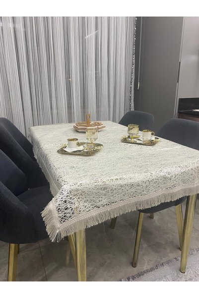 zeyrek tekstil Lüks Silinebilir Hijyenik Şeffaf Kaplama Pvc Muşamba Masa Örtüsü Kenarı Püsküllü