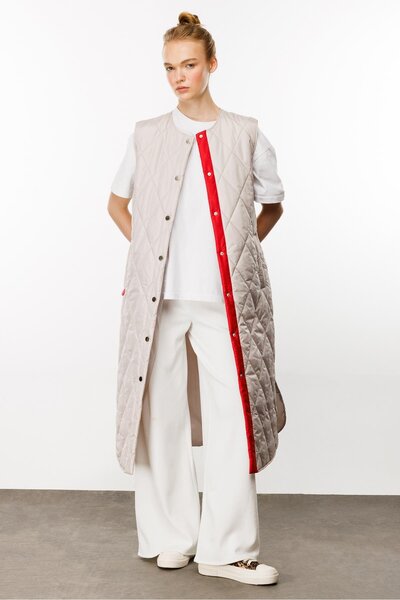 Micca Armonia Çıt Çıt Kapamalı Renk Detayları ile Süslenmiş Zamansız Spor Yelek-Gri