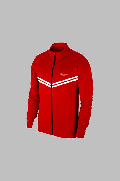 POSEIDON STORM Special Series Men's Red Supra Combed Fabric Hooded Zippered Running Suit S-3Xl