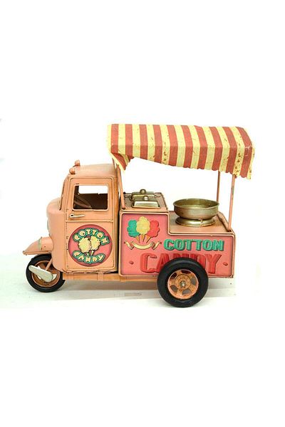 ECOME Metal Cotton Candy Cart Figurine Decorative Gift