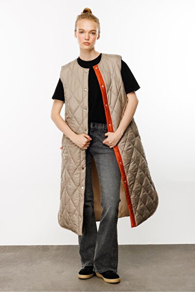 Micca Armonia Çıt Çıt Kapamalı Renk Detayları ile Süslenmiş Zamansız Spor Yelek-Taş