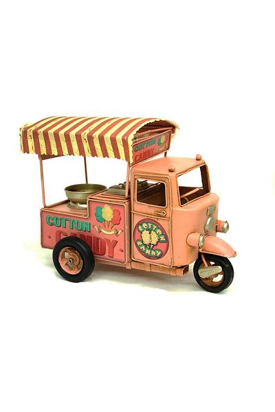 ECOME Metal Cotton Candy Cart Figurine Decorative Gift